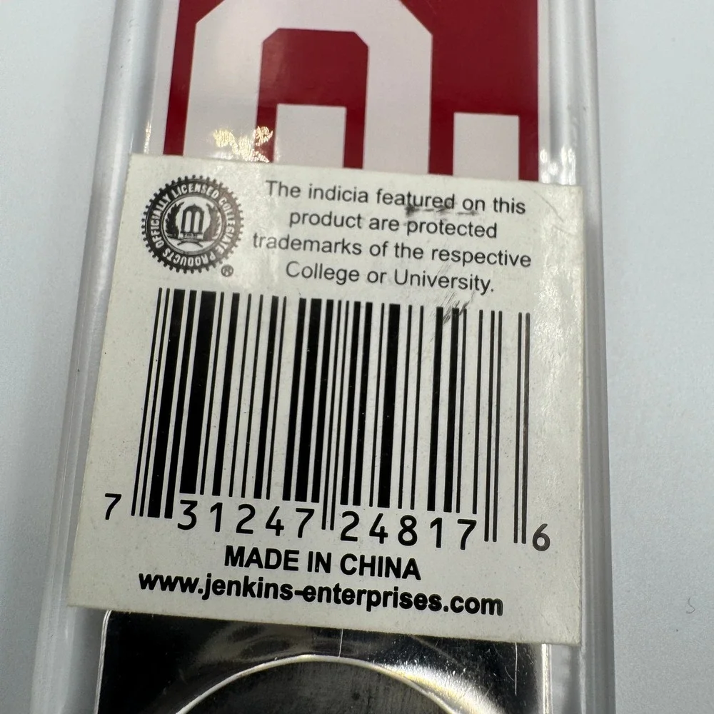 Oklahoma Sooners OU Bottle Opener Keychain Clear Acrylic Jenkins‎ Enterprises